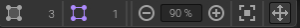 Selection toolbar showing the number of selected shapes