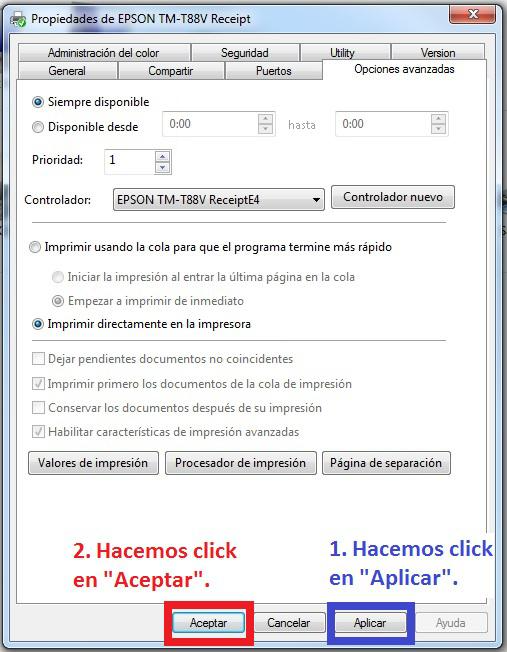 Instalación de una Impresora de tickets EPSON TM Series