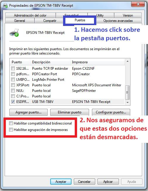 Instalación de una Impresora de tickets EPSON TM Series