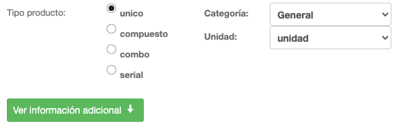 creacion de productos Vendty