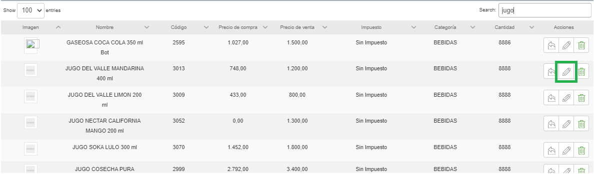 Activar productos Vendty