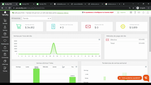 Activar productos Vendty