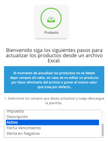 Desactivar productos Vendty