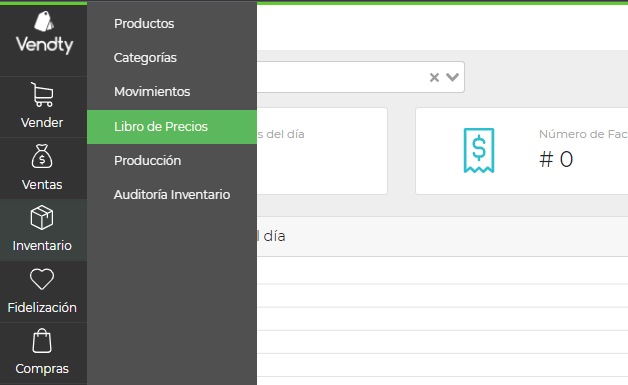 Libro de precios Vendty