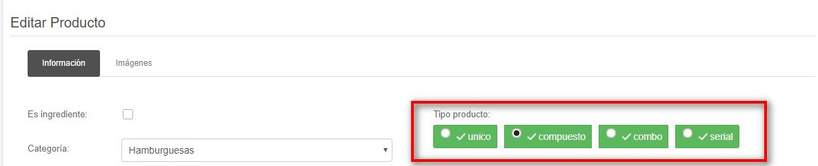 Editar productos Vendty