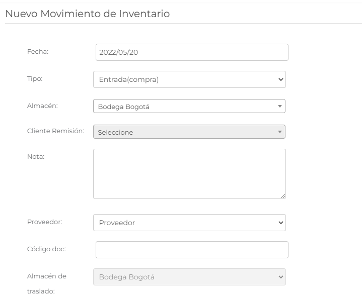 Productos seriales Vendty