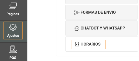 Horario Tienda Vendty