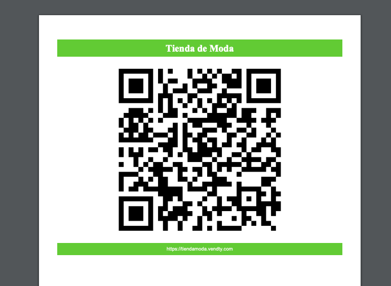 QR tienda virtual Vendty