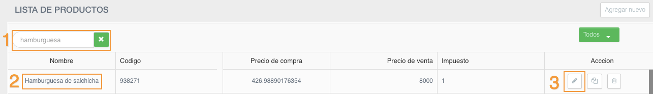 Productos tienda Vendty