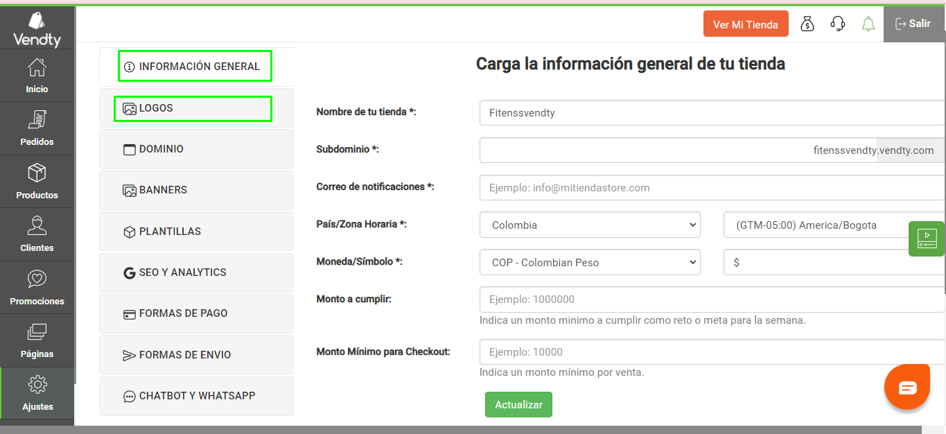 Tienda Virtual Vendty