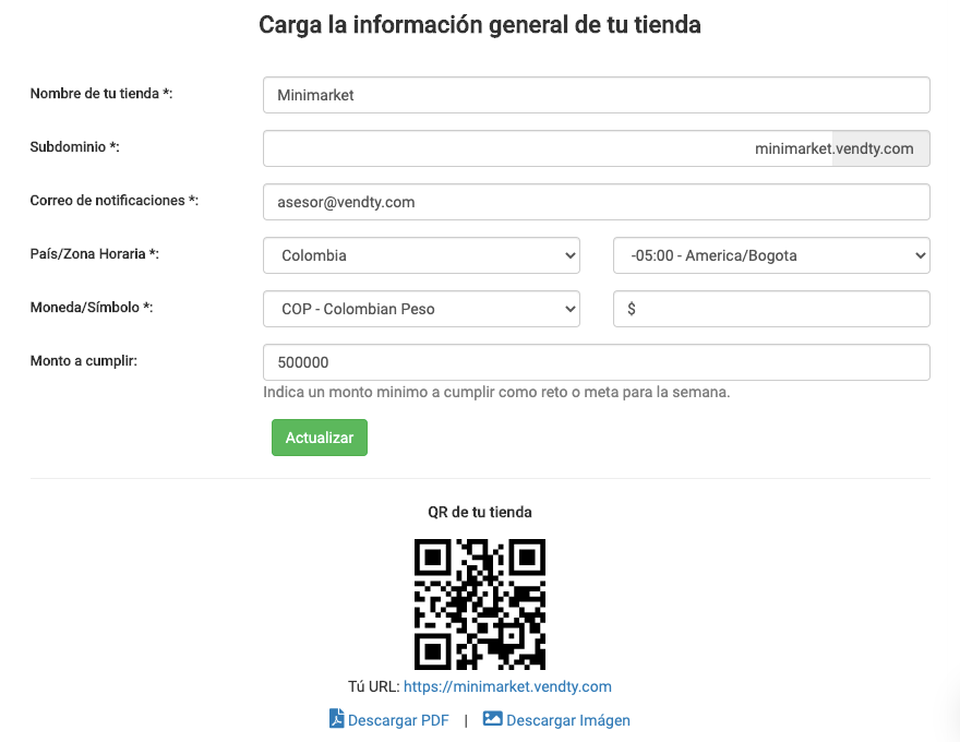 Tienda virtual Vendty