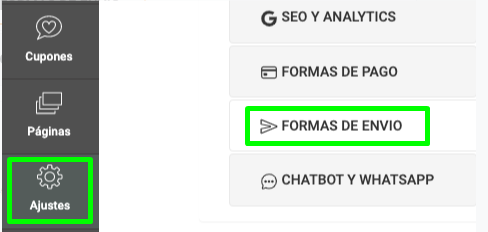 Envios tienda Vendty