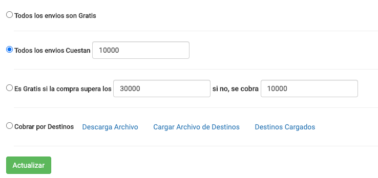 Envios tienda Vendty