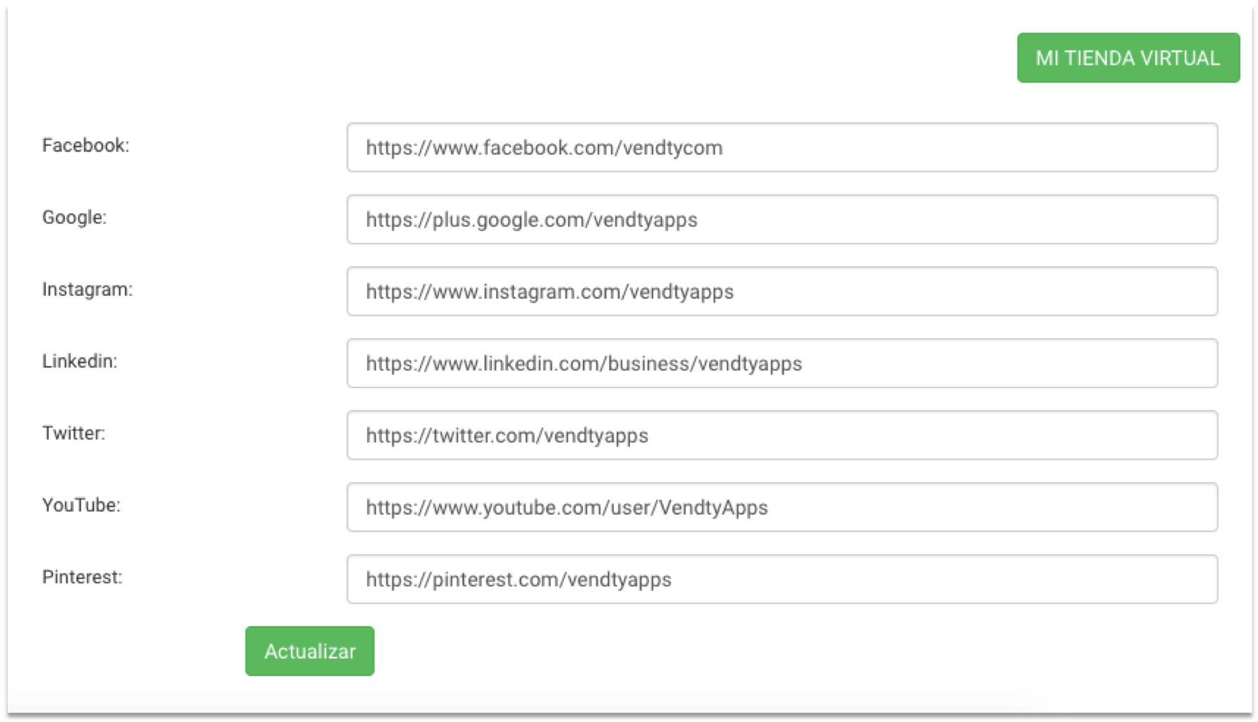 Tienda Virtual Vendty