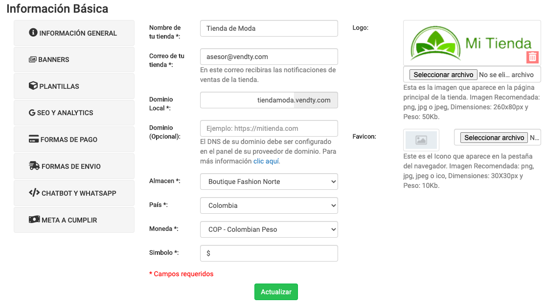 Tienda Virtual Vendty