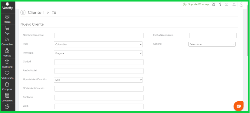 Creacion Clientes Vendty