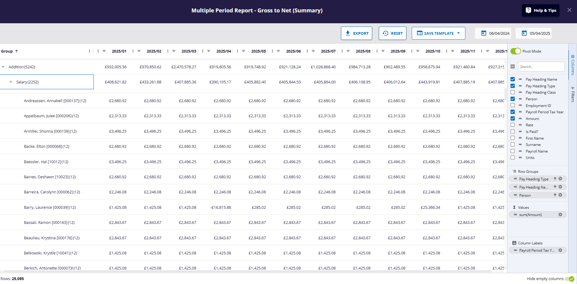 Gross to Net report - simplified view