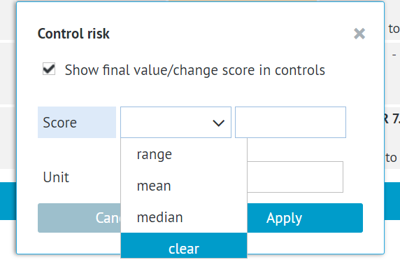 control risk window in case of continuous outcomes
