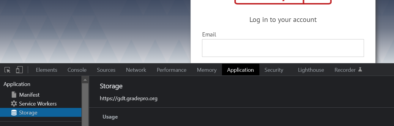 Chrome browser storage window
