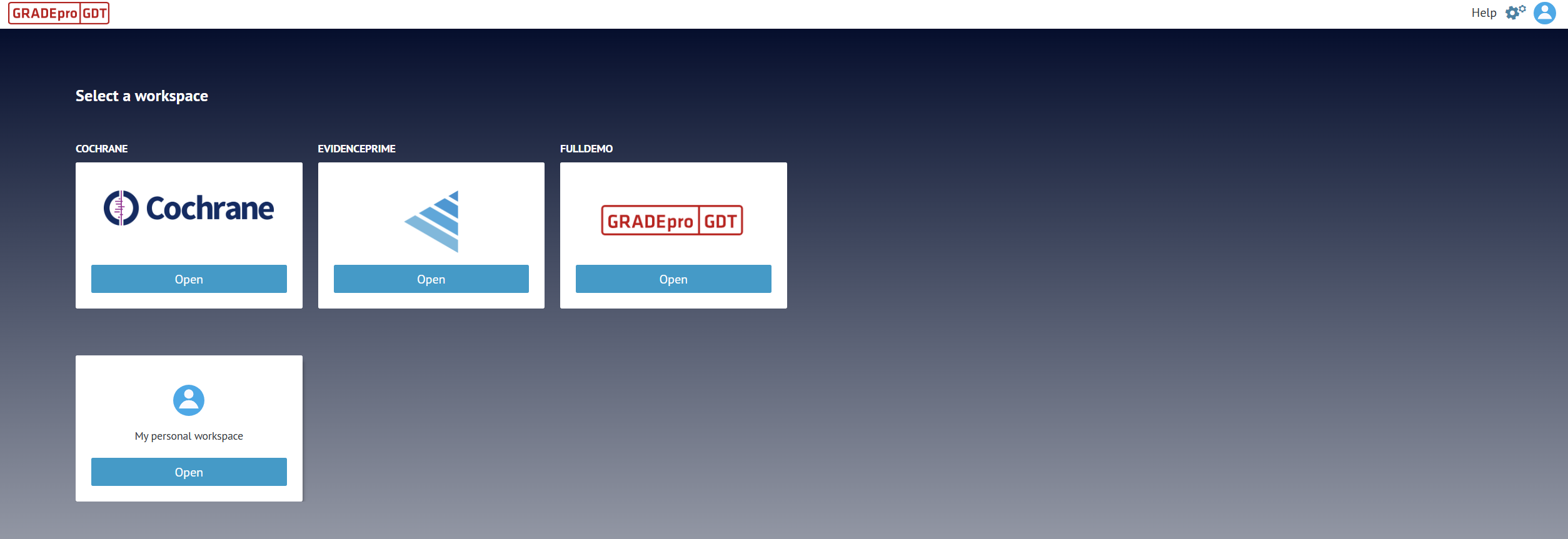screenshot of main GRADEpro dashboard