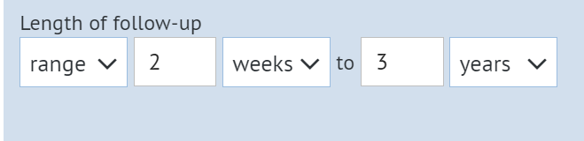 follow-up range type with different units for minimum and maximum values