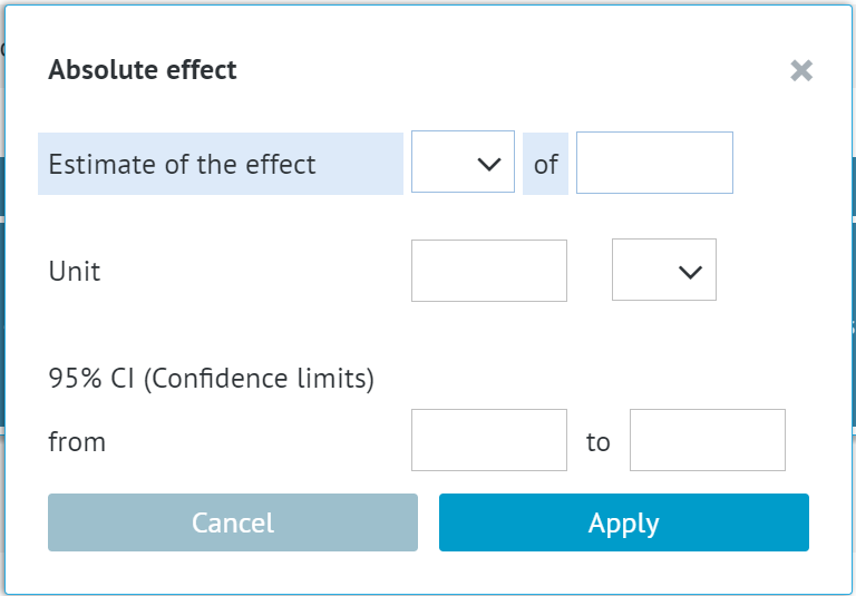 absolute effect for continuous  outcomes