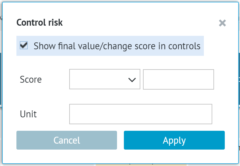 edition window for base value in Risk with comparison/control in Summary of Findings view
