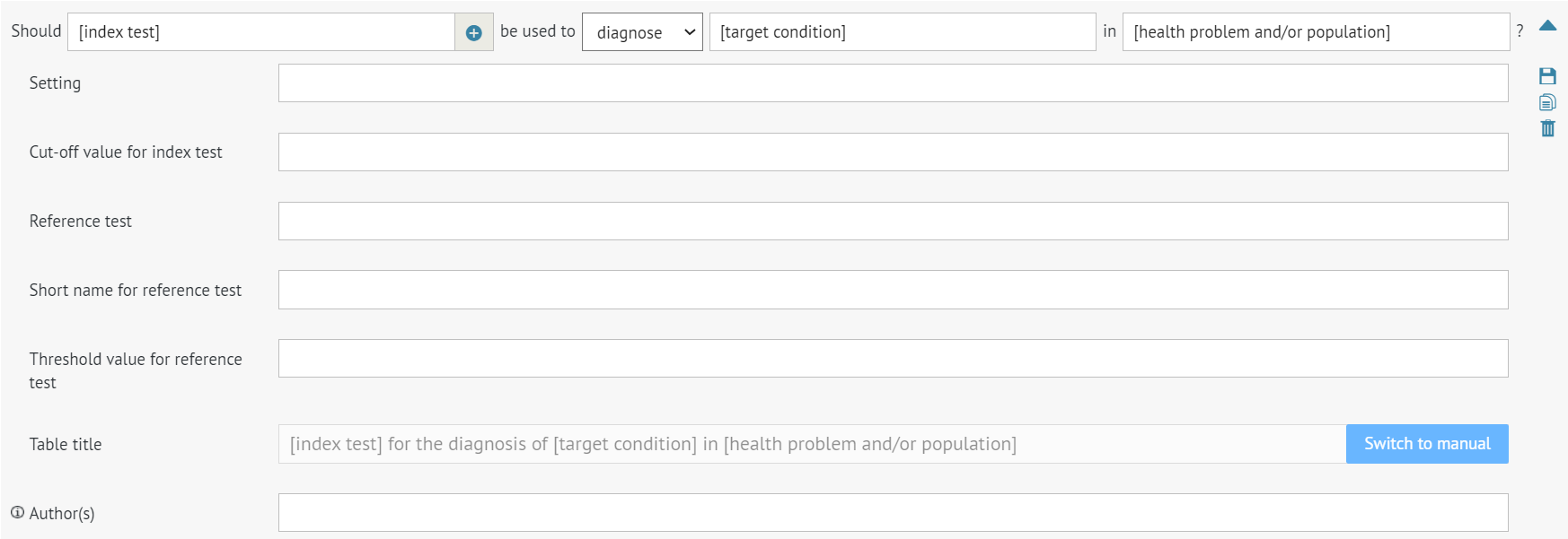 edition window of new diagnostic question