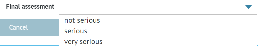 final level of risk of bias for the outcome