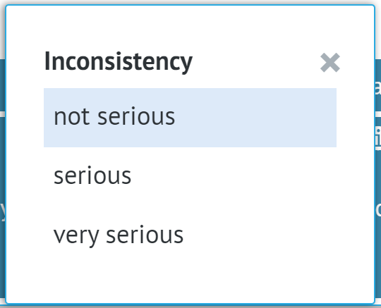 ratings available for inconsistency criterion