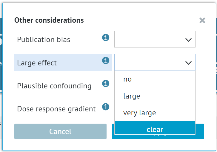 ratings available for magnitude of effect criterion