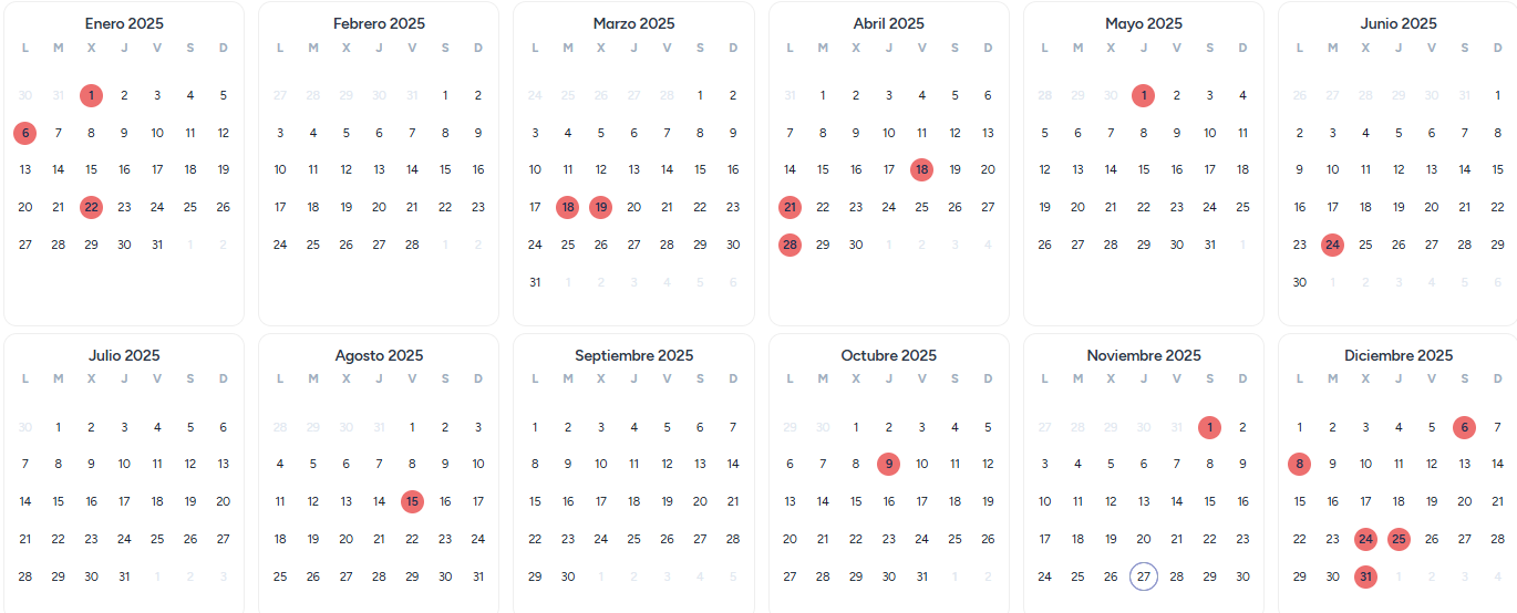 Calendario de Vacaciones