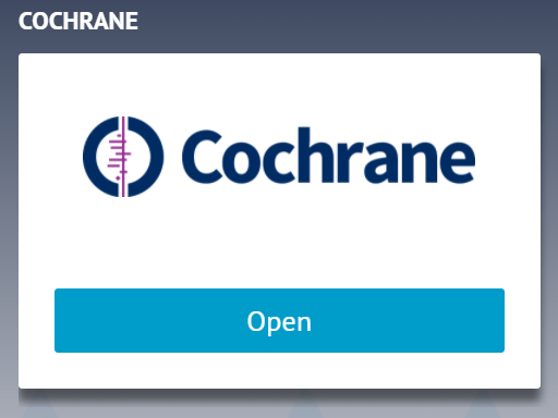 screenshot of Cochrane workspace on main GRADEpro dashboard 