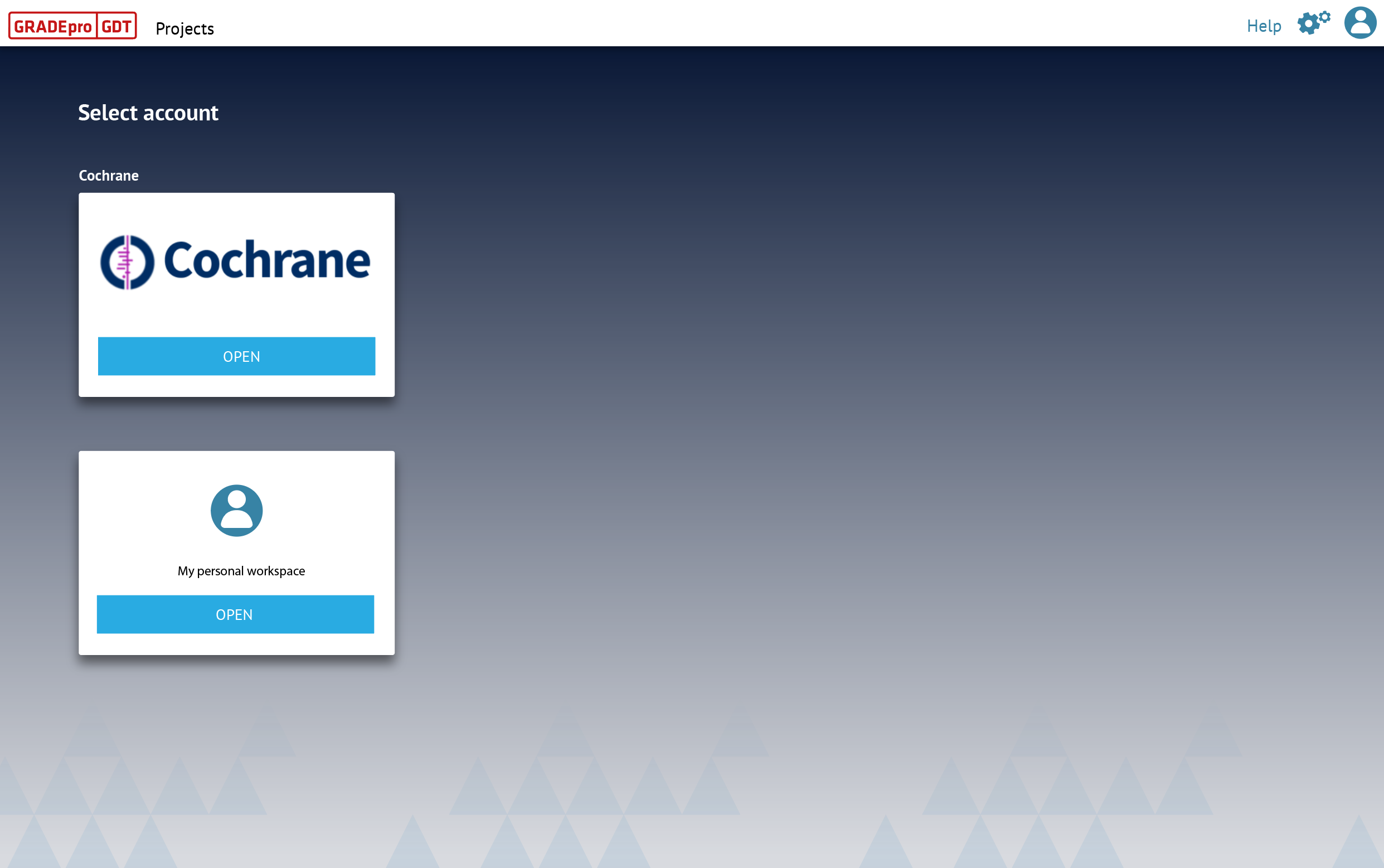 main GRADEpro dashboard with user's workspaces