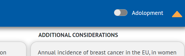“Adolopment” slider in Recommendations table