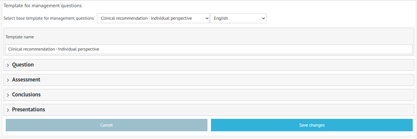 screenshot of 'Save changes' option in 'EtD templates' section of 'Project setup' tab