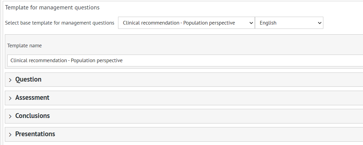 screenshot of 'editing template' window in 'EtD templates' section of