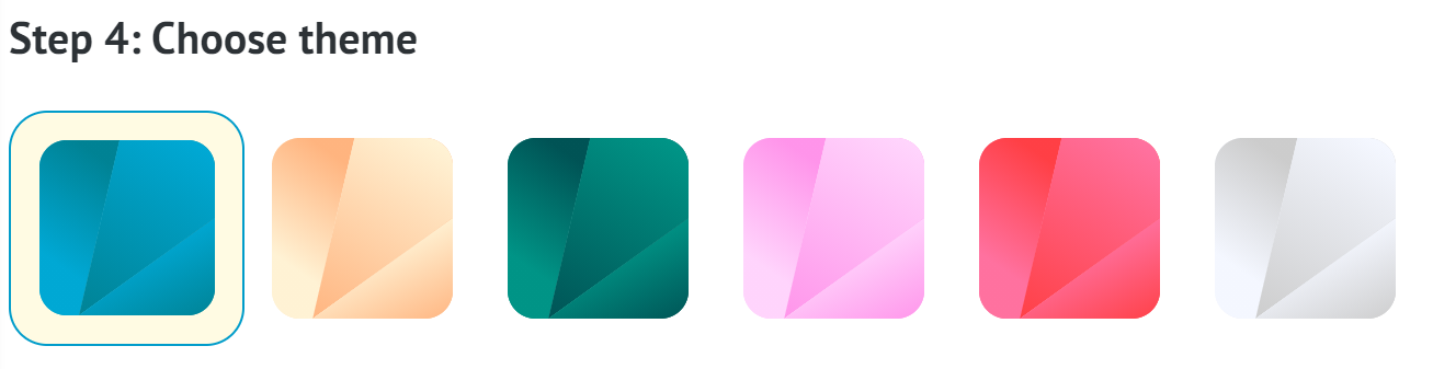 colour themes available to choose for decision aid