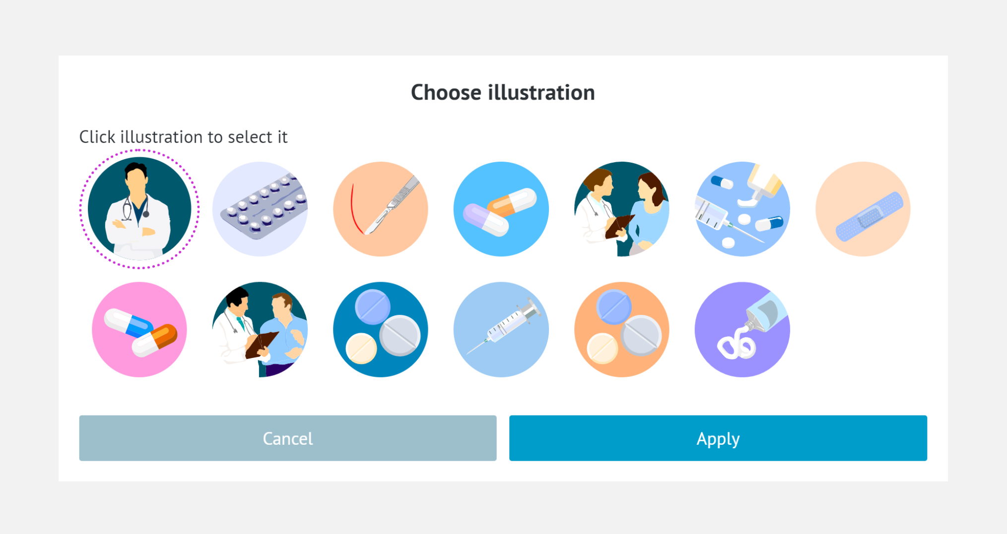 selection of additional illustrations to decision aid