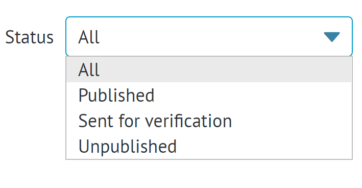 question status filtering option
