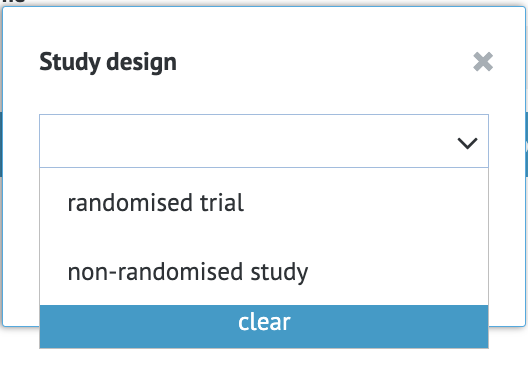 study design cell with types of study designs available in case of management questions