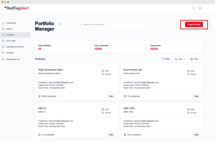 Create portfolio