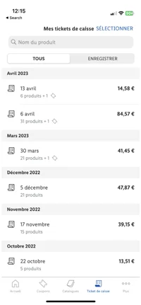 Digital receipts page
