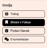 Gumb Shrani pri članku