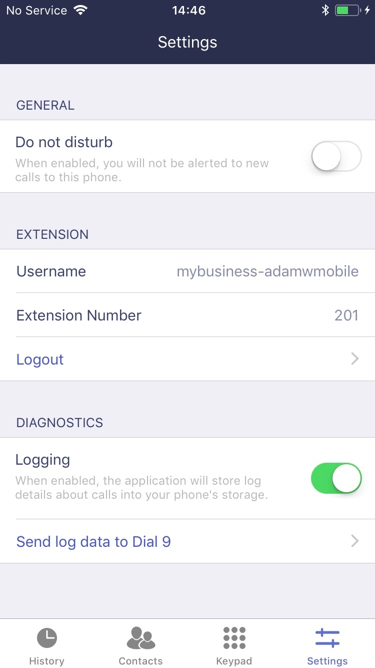 Dial 9 Phone - settings