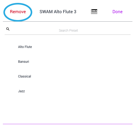 Figure 37 - The Remove command deletes an instrument from the Layer it is in.