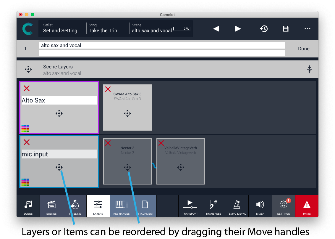 Figure 38 - In Edit mode, it is easy to reorder any elements simply by dragging them.