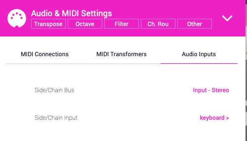 Figure 14 Sidechain input
