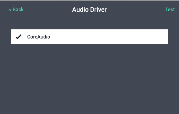 Figure 03 Audio Driver panel