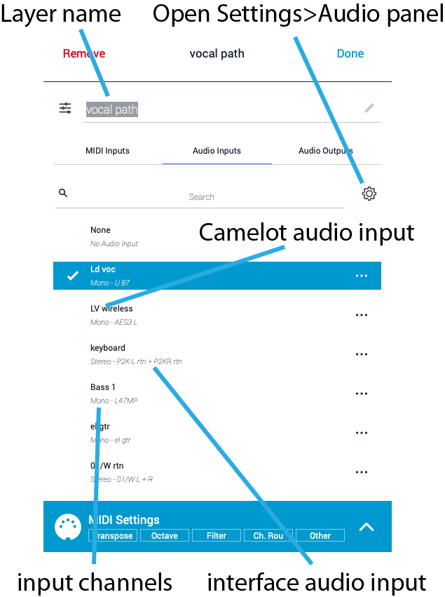 Figure 11 Layer Audio Inputs pane